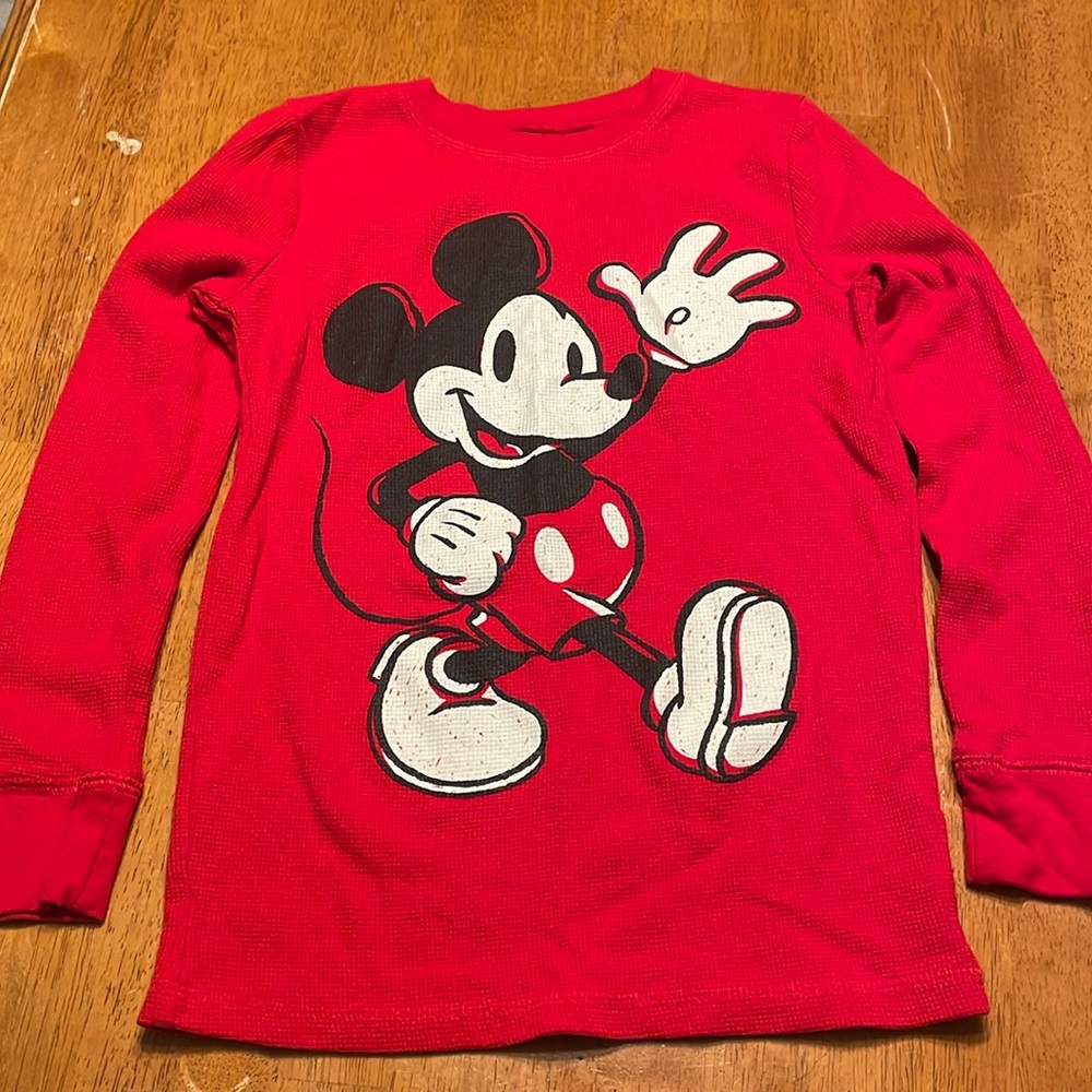 Disney Mickey Mouse, long sleeve thermal Henley shirt size 8